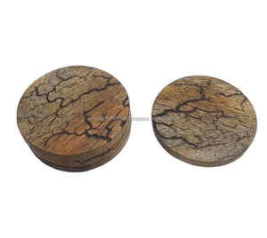 Muestra gratis personalizada redonda de madera Posavasos de té Set hecho a mano Pad/Mat en varios diseños y patrones para bodas y fiestas - Product Image 4