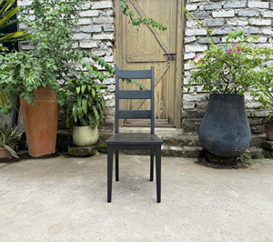 YUSHAN Black Solid Wood <b>Ladder</b> Back Dining Chair with Modern Design for Dining Room Seating Model YS-DC-08 - Product Image 5