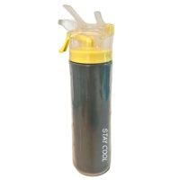 Nouvelle Innovation Bouteille d'Eau Isotherme Écologique 650ml en Plastique avec Pulvérisateur et Paille, Isolation Thermique 6 Heures pour Adultes Cyclistes