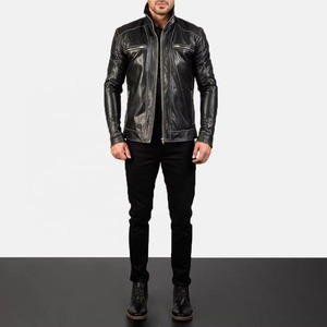 Latest Hot Selling Premium Quality Custom Design Red <b>Real</b> <b>Leather</b> <b>Jacket</b> Streetwear Square Collar <b>Leather</b> Outdoor <b>Jacket</b> Men's - Product Image 6