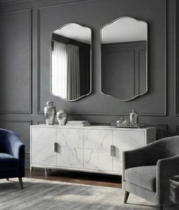 Gold Framed <b>Wall</b> <b>Mirror</b> <b>Set</b>, Shaped Decorative <b>Mirrors</b> - Product Image 3