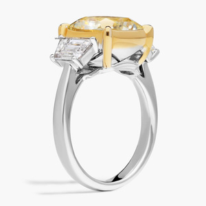 Anillo de Compromiso con Diamante Cultivado en Laboratorio, Corte Cojín, Amarillo Intenso, Certificado por IGI, Oro 10K 14K 18K, Plata 925 935, Rodio, Regalo de Boda - Product Image 4