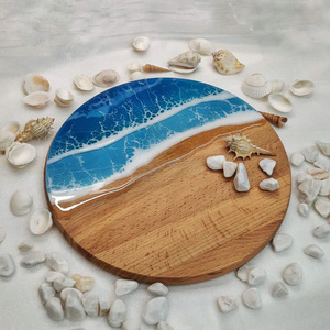 Llaveros de Resina Hechos a Mano con Temática Náutica, Etiquetas de <span class=keywords><strong>Corazón</strong></span>, Modelo de Escultura Única, Estilo Amoroso, Regalos con Diseño Oceánico Marmoleado, Azul - Product Image 1