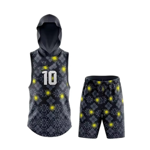 ชุดฟุตบอล 7 คน สีเขียวป่า แบบมีฮู้ด แขนกุด พร้อมกางเกงขาสั้นลายพิมพ์ซับลิเมชั่น ชุดยูนิฟอร์มทีม - Product Image 2