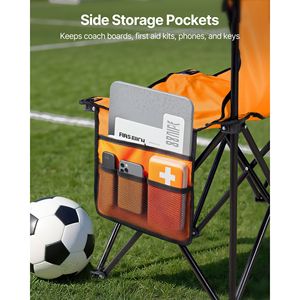 Portatile Arancione a 6 Panca pieghevole Tasche laterali borsa per il trasporto leggero per il calcio di Baseball campeggio eventi all'aperto - Product Image 5
