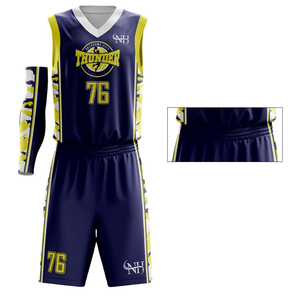 Uniforme de baloncesto personalizado de nuevo estilo hecho en 100% poliéster, uniforme de baloncesto hecho en Pakistán. - Product Image 5