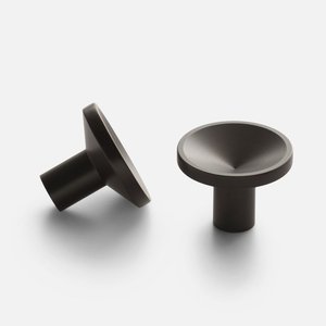 Bouton de meuble en laiton antique doré, base étagée, dessus sphérique moderne, durable, hauteur personnalisable, élégant pour cuisine - Product Image 5