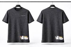 T-shirt en coton imprimé sur mesure |   T-shirt minimaliste avec logo et motif de dessin animé |   Haut décontracté streetwear OEM - Product Image 5