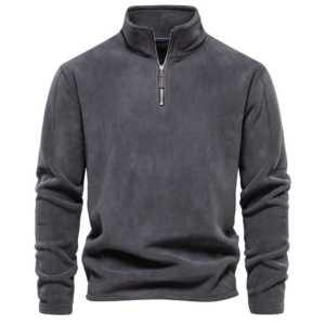 Veste polaire unisexe personnalisée grande taille, décontractée, chaude, écologique, respirante, coupe ample, coupe-vent, avec broderie Sherpa pour l'extérieur - Product Image 1
