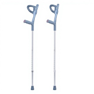KS Aluminum Alloy Armpit Crutch Height Adjustable Lightweight Anti <b>Slip</b> For Rehabilitation Support - Product Image 2