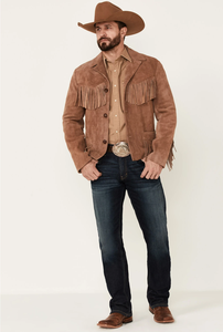 Modern Luxury Men’s Brown Fringe Leather <b>Jacket</b> Elegant Western <b>Suede</b> Coat Custom Fit OEM Wholesale Available - Product Image 4