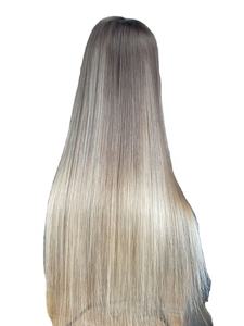 Couleur Ombre Avec Blond Highlight Raw HD 5*5 Lace Closure Perruques 100% Perruques de Cheveux Humains Noeud Unique Avec Bleach Knot - Product Image 6
