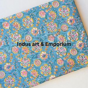 Tela de Algodón Cambray Estampada a Bloques 60x60, Tela de Algodón con Estampado Tradicional Jaipuri - Product Image 6