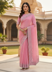 Sari de Gasa Estilo Vintage para Mujer, Étnico Indio, de Secado Rápido, para Fiestas de Verano - Product Image 4