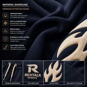 Conjunto de Sudadera con Capucha y Pantalones para Hombre, Estampado de Llamas, Cierre Completo, Ligero, Corte Holgado, Lavado Ácido, Estilo Deportivo de Invierno, Algodón, Superventas - Product Image 6