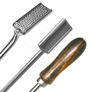 Juego de 3 piezas de herramientas dentales equinas reutilizables de acero inoxidable con acabado satinado, 20 pulgadas, cabezales rectos y angulados, mango de madera - Product Image 4
