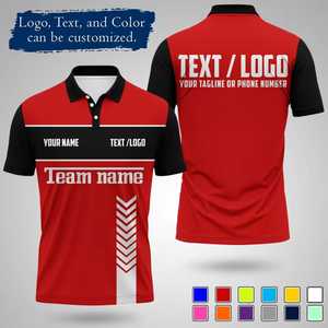 Polo à manches courtes pour homme, orange et noir, couleur unie, séchage rapide, tricoté, sportif, logo imprimé sur le devant, texte et couleur personnalisables - Product Image 2