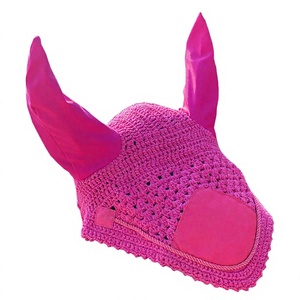 Bonnet d'oreille de cheval en crochet bleu de luxe, respirant, en filet, doux, en spandex, léger, silencieux, masque d'équitation extérieur - Product Image 3