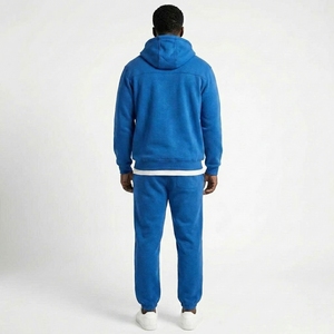 Men 2 Piece Lounge Tracksuit <b>Set</b> Quarter Zip Hoodie Fleece Jogger Pants Comfortable Soft Custom OEM Wholesale Manufacturer - Product Image 2