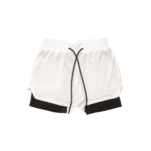 Men's <b>White</b> Solid Color Drawstring <b>Shorts</b> Mid Waist Quick Dry Casual <b>Short</b> <b>Shorts</b> Spandex Polyester Knitted - Product Image 1
