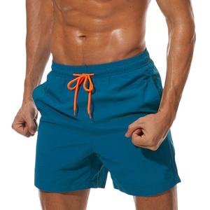 Pantalones cortos de playa de secado rápido para hombre, Bañador liso con logotipo personalizado bordado, ropa de playa antiarrugas 2026 - Product Image 3