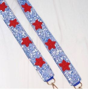 Correa de bolso hecha a mano con diseño de estrellas de cuentas ajustables, correa cruzada para bolso de mujer, correa para bolso de colegio. - Product Image 1
