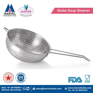 Passoire à soupe ergonomique en acier inoxydable, finition miroir, éco-responsable, rinçage profond, anti-rouille, perforée - Product Image 2