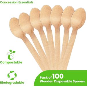Cucchiai in Legno Compostabili da 6,25 Pollici, Ecologici, Confezione da 100 Pezzi - Product Image 5