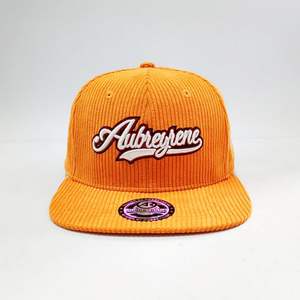 Gorra Unisex de 6 Paneles de Pana con Cierre a Presión, Visera Plana, Corona Estructurada, Logotipo Bordado Personalizado, Transpirable, para Actividades al Aire Libre - Product Image 5