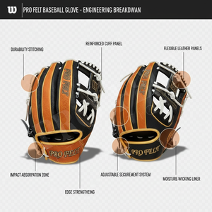 Gant de baseball en cuir de vachette au design unique, gant de softball professionnel pour l'entraînement, protection pour le jeu au champ intérieur et extérieur - Product Image 2