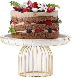 Support à gâteau de luxe en aluminium écologique avec piédestal et bordure en dentelle, plateau de présentation de desserts pour mariage, anniversaire, décoration de fête - Product Image 4