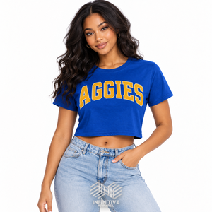 Camiseta Corta Personalizada para Mujer, Estilo Universitario, con Gráficos, de Algodón, Ropa Urbana, Marca Privada, Fabricante OEM al por Mayor - Product Image 3