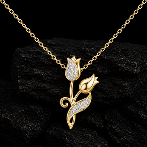 Colgante de Diamante Cultivado en Laboratorio con Corte Redondo, Oro Sólido de 14K/18K, Colgante con Pavé de Rosas, Regalo de Aniversario, Joyería Fina, Venta al Por Mayor ODM - Product Image 1