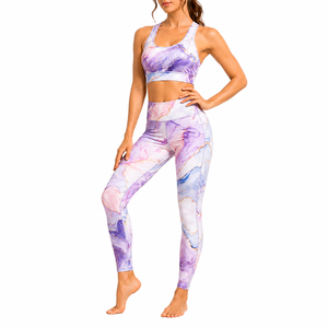 Ensemble de fitness sans couture taille haute 2 pièces pour femme – Tenue de sport et yoga - Product Image 1