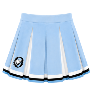 Jupe plissée bleu ciel, blanc et noir pour femme, taille haute, pour cheerleading, performance sportive, danse et uniforme de cheerleader - Product Image 1