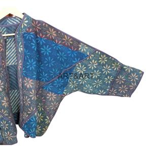 Handmade Vintage Autumn New Arrival Women's Cotton Designer Kantha <b>Jacket</b> <b>Short</b> Multi Color Ethnic Style Open Closure - Product Image 3