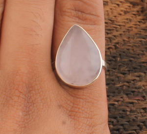 Pendientes de Lujo de Cuarzo Rosa en Forma de Pera, Plata de Ley 925, Joyería de Gema Rosa en Forma de Lágrima, Pendientes Estéticos de Poder Suave, Venta al por Mayor - Product Image 2