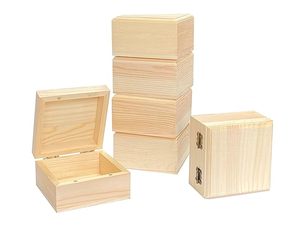 Plain Solid Rectangular Wooden <b>Box</b> with Lid Polished Natural Wood Storage <b>Box</b> for DIY Jewelry Gift Packaging Craft FASHION CRAFT - Product Image 5