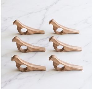 Anneau de serviette en bois en forme d'oiseau pour la décoration de table, idéal pour une décoration écologique, style bohème et célébrations - Product Image 2