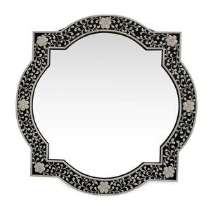 Luxury Modern Art Deco Handmade Eco-Friendly Lightweight Bone Inlay <b>Lighted</b> Frame Wall Mirrors Customized Designs Available - Product Image 4