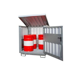 Deposito di Materiali Pericolosi GD-E 4 zincato per 4x barili da 200l, ricambio d'aria naturale - Product Image 1