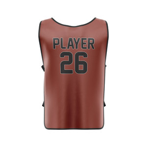 Customized Brown Mesh Soccer Practice Vest Sleeveless Breathable Polyester <b>Bib</b> Unisex Adult All Seasons Sublimated Print Uniform - Product Image 2