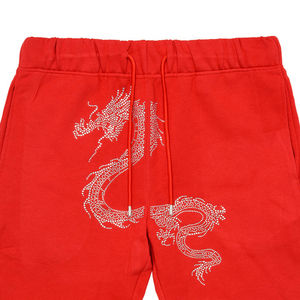 Shorts décontractés pour hommes en toile de coton 100% avec taille élastique et effet délavé, motif uni, style jogger - Product Image 2