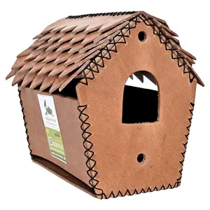 leather birdhouse Top Trending Handmade Sparrow Parrot Bird house Nest Box For Outdoor Garden Hanging bird breeding cages