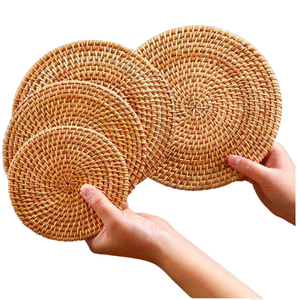 Sous-verre en osier écologique résistant à la chaleur pour tasses et boissons - Product Image 3