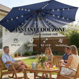 Ombrellone da Esterno Blu Navy per Terrazzo e Cortile, Ombrelloni e Basi per Patio - Product Image 3