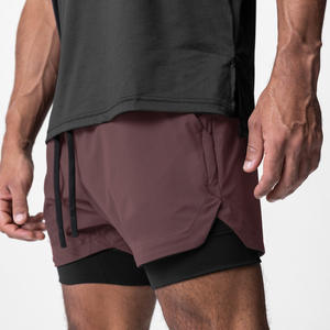 Shorts de sport pour homme à double couche de 7 pouces avec fermeture éclair, respirants, extensibles, séchage rapide, pour la course et l'entraînement, avec doublure épaisse - Product Image 2