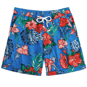 Shorts pour hommes à taille élastique, imprimés, avec cordon de serrage, pour la plage, l'été, les vacances, colorés, légers, blancs, pour la natation et la plage - Product Image 1