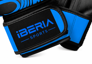 ถุงมือชกมวย IBERIA รุ่นพรีเมียมสีดำ ลายเสือสีน้ำเงิน ถุงมือฝึกซ้อม หนัง PU รับทำโลโก้ตามสั่ง ขายส่งอุปกรณ์กีฬา - Product Image 5