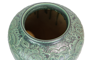 Wholesale <b>Ceramic</b> <b>Vases</b> Oleaster Shape Floor <b>Vase</b> <b>Ceramic</b> <b>Vases</b> Imitative-antique with Brown Chrysanthemum Patterns Blue Glaze - Product Image 5
